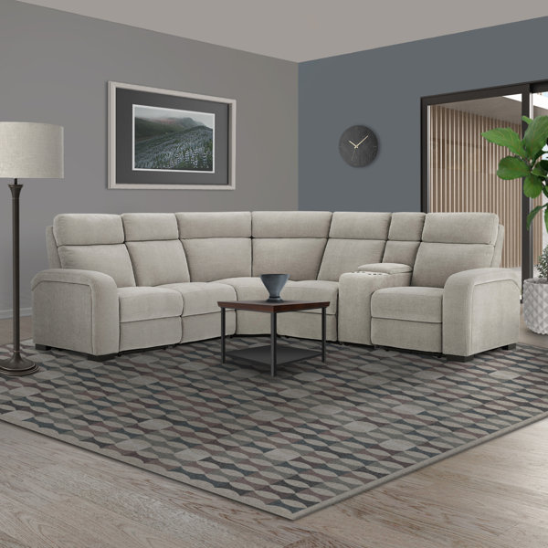 Latitude Run® 6 Piece Upholstered Reclining Sectional Wayfair